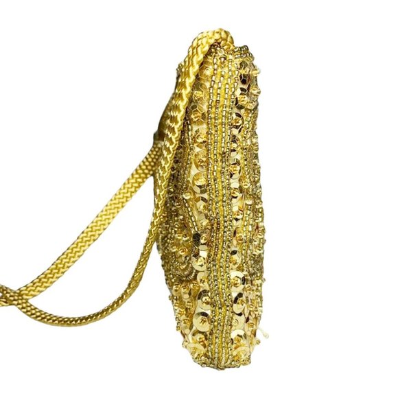 VINTAGE LA REGALE LTD. Art Deco Sequin & Seed Bead Crossbody Evening Bag - Picture 4 of 8